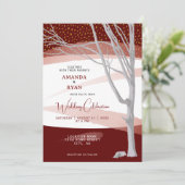 Invitation Mariage d'aquarelle d'hiver rustique de Bourgogne (Debout devant)