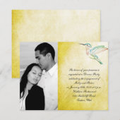 Invitation Mariage d'aquarelle d'oiseau d'or (Devant / Derrière)