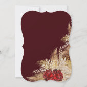 Invitation Mariage d'aquarelle d'or du marron d'automne (Dos)