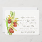 Invitation Mariage d'aquarelle d'orchidée primitive (Devant)