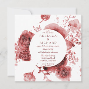 Invitation Mariage d'aquarelle du Jardin Bourgogne