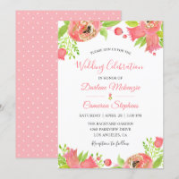 Mariage d'aquarelle du jardin fleuri rose du corai