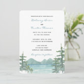 Invitation Mariage d'aquarelle du lac Mountain (Debout devant)