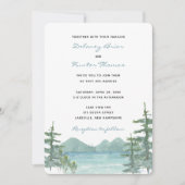 Invitation Mariage d'aquarelle du lac Mountain (Devant)