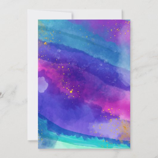 Invitation Mariage d'aquarelle dynamique (Dos)