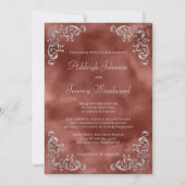 Invitation Mariage d'aquarelle en argent vintage (Devant)