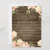 Invitation Mariage d'aquarelle en bois rustique transparent (Devant)