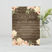 Invitation Mariage d'aquarelle en bois rustique transparent (Debout devant)