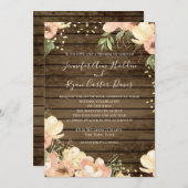 Invitation Mariage d'aquarelle en bois rustique transparent (Devant / Derrière)