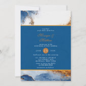 Invitation Mariage d'aquarelle en cuivre rouille bleu (Devant)