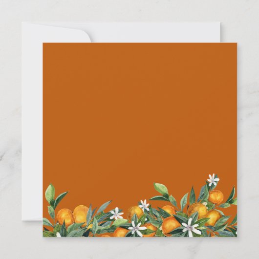 Invitation Mariage d'aquarelle en fer Tangerine Citrus (Dos)