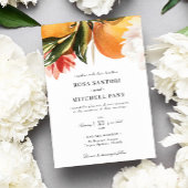 Invitation Mariage d'aquarelle en fleurs d'agrumes