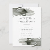 Invitation Mariage d'aquarelle en plume moderne (Devant)