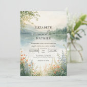 Invitation Mariage d'aquarelle Ethereal Paysage (Debout devant)