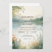 Invitation Mariage d'aquarelle Ethereal Paysage (Devant / Derrière)