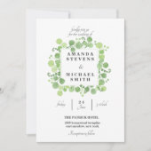 Invitation Mariage d'aquarelle feuille de verdure (Devant)