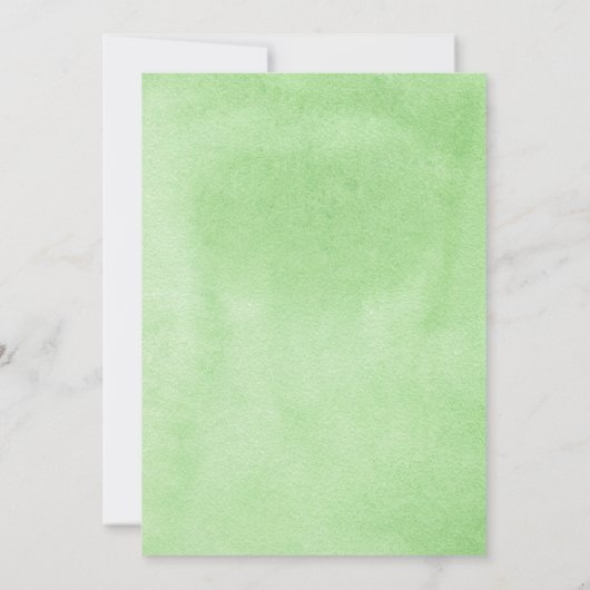 Invitation Mariage d'aquarelle feuille de verdure (Dos)