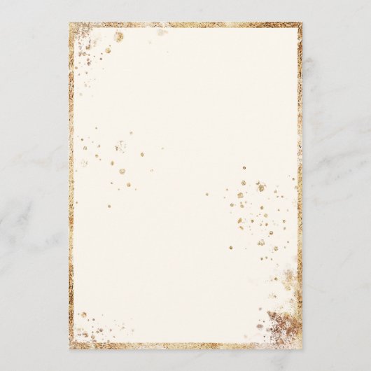 Invitation Mariage d'aquarelle Feuille Rustique Gold Greenery (Dos)