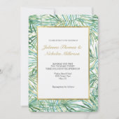Invitation Mariage d'aquarelle Feuille tropical (Devant)