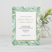Invitation Mariage d'aquarelle Feuille tropical (Debout devant)