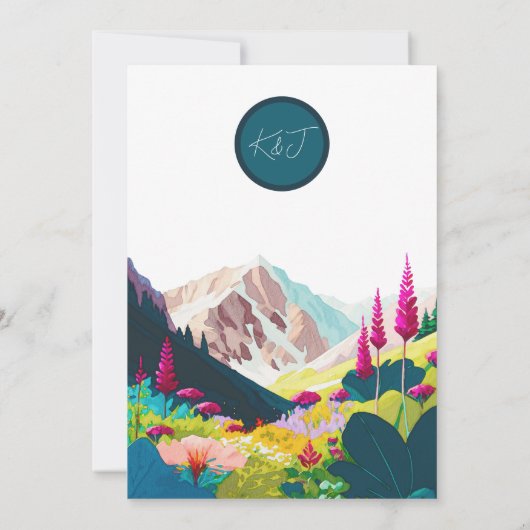 Invitation Mariage d'aquarelle fleur sauvage (Dos)