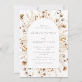 Invitation Mariage d'aquarelle Fleur sauvage de Bohême (Devant)