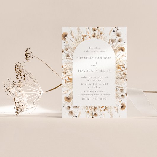 Invitation Mariage d'aquarelle Fleur sauvage de Bohême