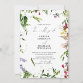 Invitation Mariage d'aquarelle Fleur sauvage moderne (Devant)