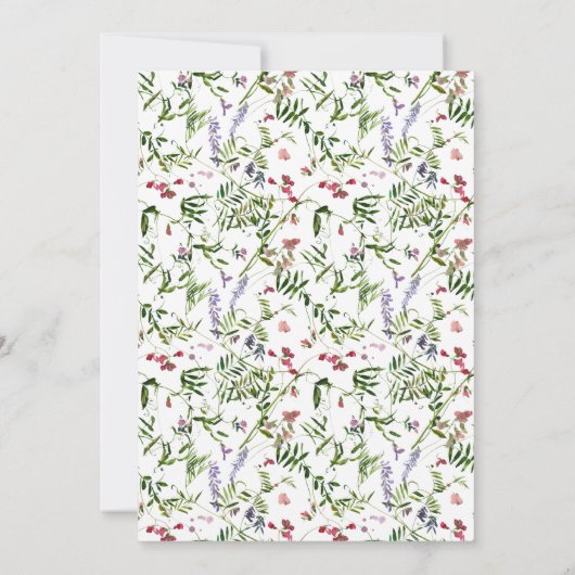 Invitation Mariage d'aquarelle Fleur sauvage moderne (Dos)