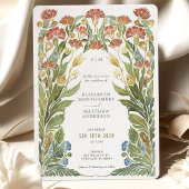 Invitation Mariage d'aquarelle Fleur sauvage vintage