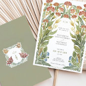 Invitation Mariage d'aquarelle Fleur sauvage vintage