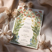 Invitation Mariage d'aquarelle Fleur sauvage vintage
