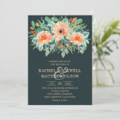 Invitation Mariage d'aquarelle florale (Debout devant)