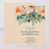 Invitation Mariage d'aquarelle florale (Devant / Derrière)