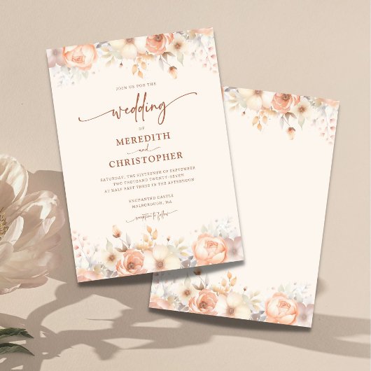 Invitation Mariage d'aquarelle florale