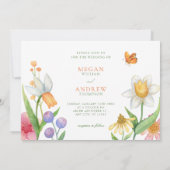 Invitation Mariage d'aquarelle florale (Dos)