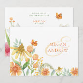 Invitation Mariage d'aquarelle florale (Devant / Derrière)