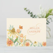Invitation Mariage d'aquarelle florale (Debout devant)