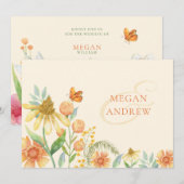 Invitation Mariage d'aquarelle florale (Devant / Derrière)