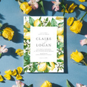 Invitation Mariage d'aquarelle florale Citrus Lemon