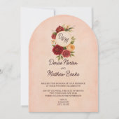 Invitation Mariage d'aquarelle florale de Bourgogne (Devant)