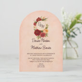 Invitation Mariage d'aquarelle florale de Bourgogne (Debout devant)