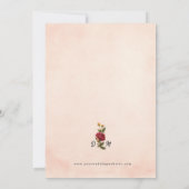 Invitation Mariage d'aquarelle florale de Bourgogne (Dos)