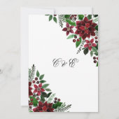 Invitation Mariage d'aquarelle florale de Bourgogne Gold Poin (Dos)