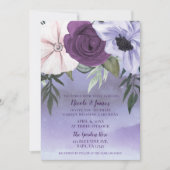 Invitation Mariage d'aquarelle florale de lavande violette mo (Devant)