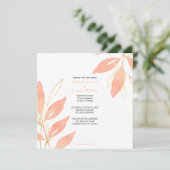 Invitation Mariage d'aquarelle Florale de Pêche d'or (Debout devant)