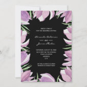 Invitation Mariage d'aquarelle florale Magnolia violet (Devant)