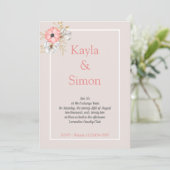 Invitation Mariage d'aquarelle florale minimaliste (Debout devant)