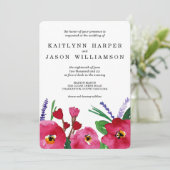 Invitation Mariage d'aquarelle florale moderne (Debout devant)