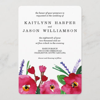 Invitation Mariage d'aquarelle florale moderne